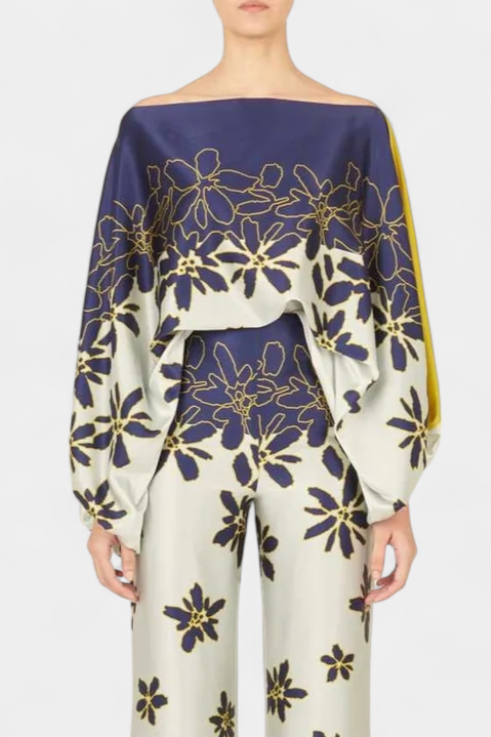 Sybella Dviejų Dalių Komplektas su Atvirais Pečiais ir Plačiomis Žiemos Kelnėmis