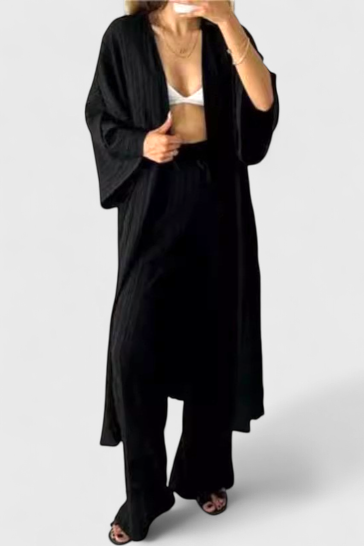 Kaspijos dviejų dalių atsipalaidavimo komplektas su ilgu kimono