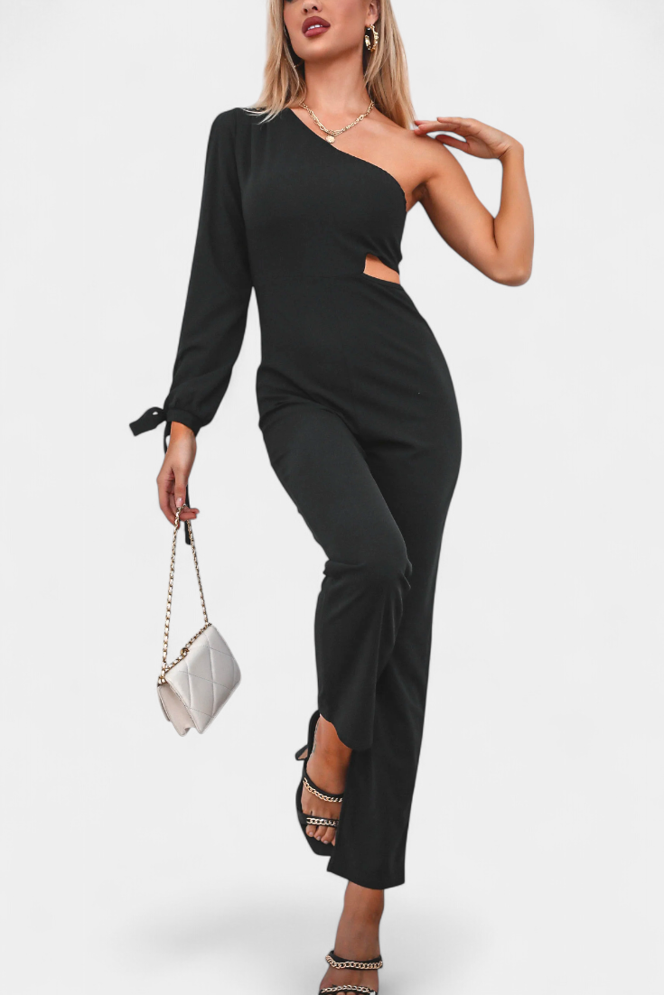 Sahar Mono Asimetrinė su Iškirpte ir Ilgomis Rankovėmis